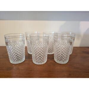 Set of 6 Anchor Hocking Miss America Clear 4.5" Tumblers Depression Glass 1930s
